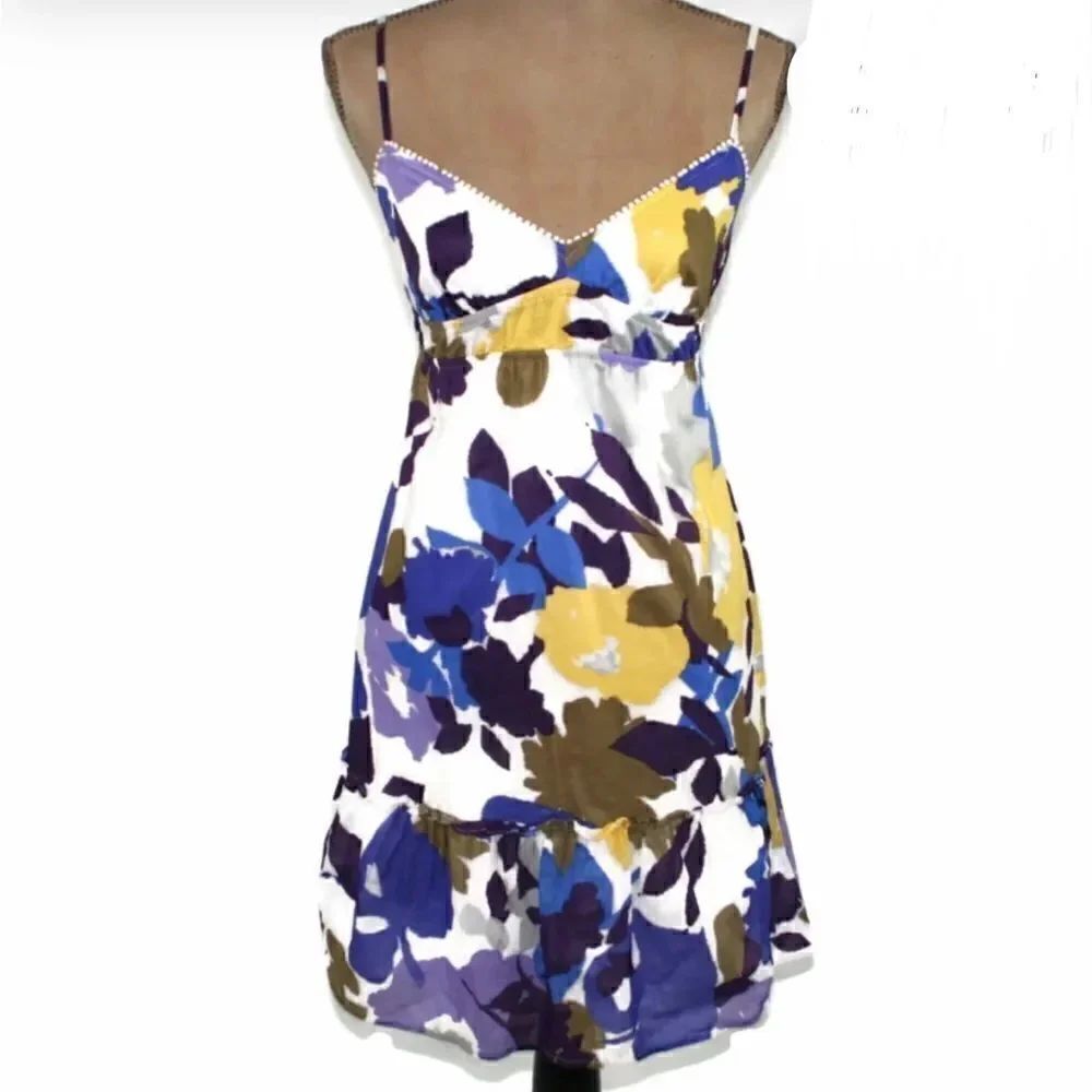 American Eagle NEW Purple Floral Spaghetti Strap Summer Sundress